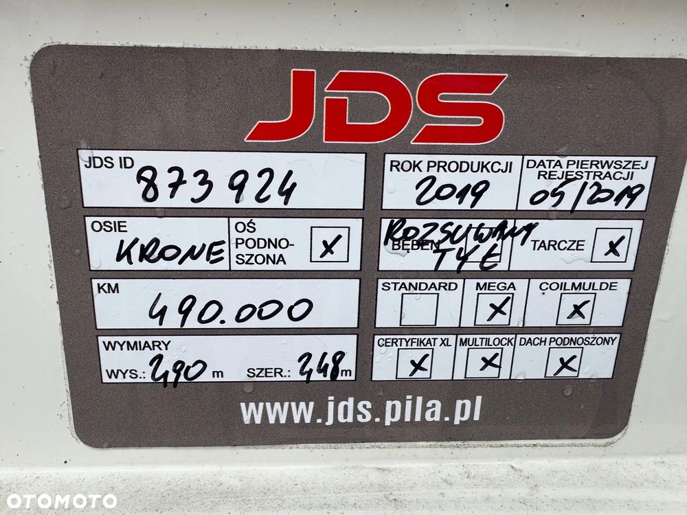 Krone Coilmulde, Rozsuwany tył, Maxi 385/55R22,5 - 38