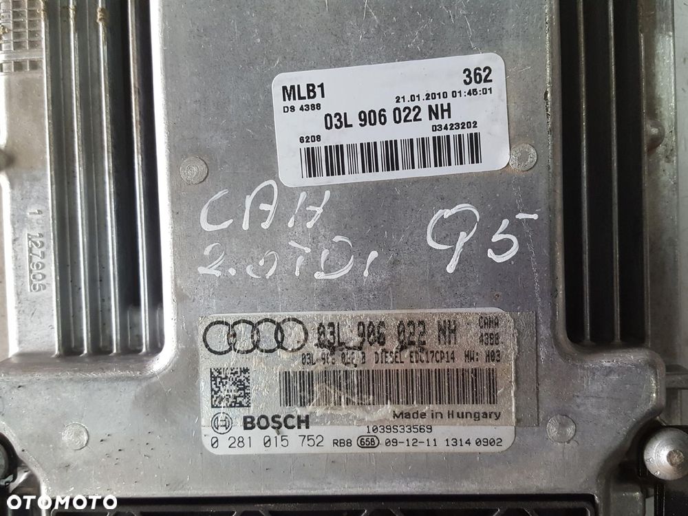 AUDI Q5 8R 08-12r 2.0 TDI CAH KOMPUTER STEROWNIK SILNIKA 03L906022NH - 2