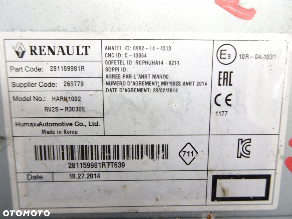 radio cd renault clio iv 281159981r - 8