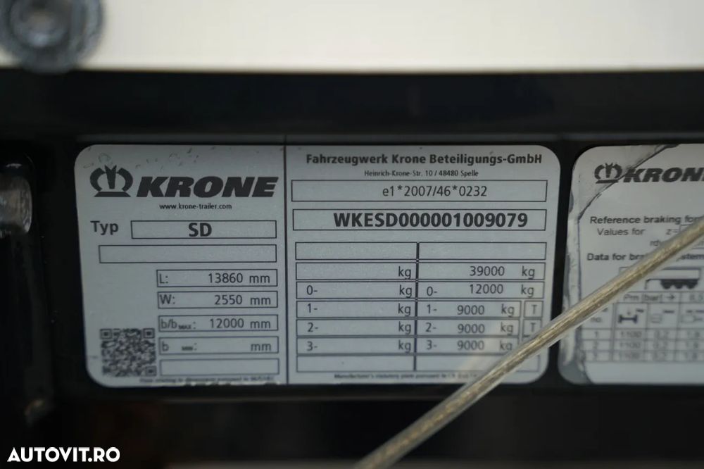 Krone Semiremorcă cu prelată culisantă / Mega / Plafon liftabil / Axa liftabilă / - 31