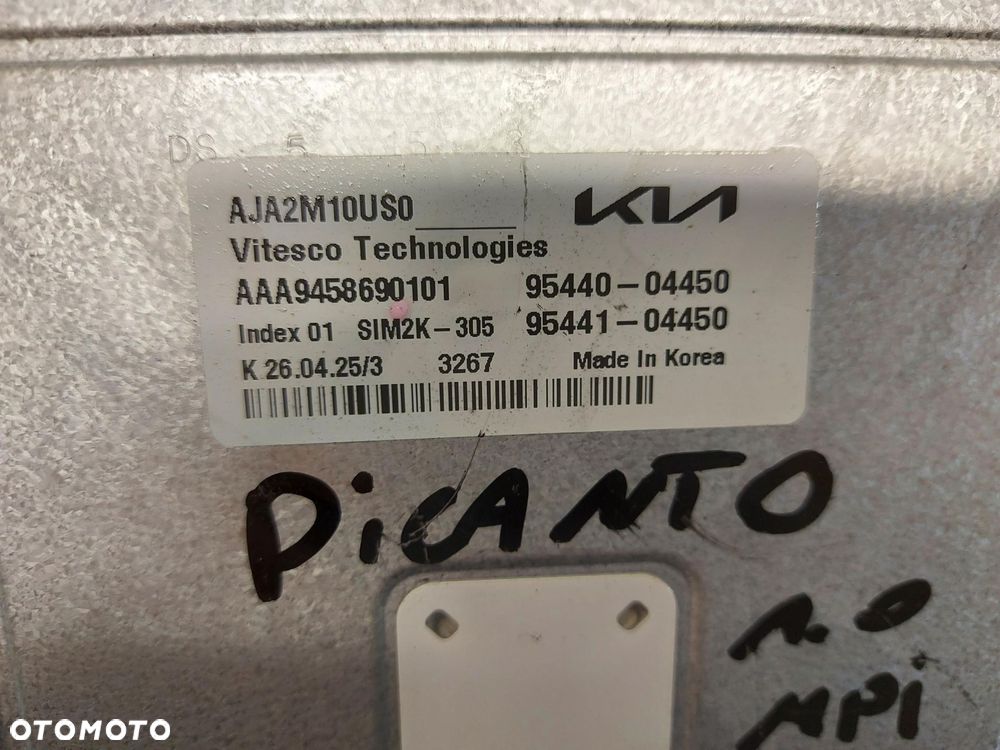 Picanto IV III LIFT sterownik ecu komputer silnika 1.0mpi 95440-04450 - 4