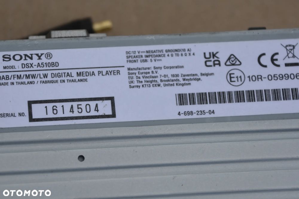 SONY DSX-A510BD RADIO SAMOCHODOWE DAB MP3 ANTENA - 4