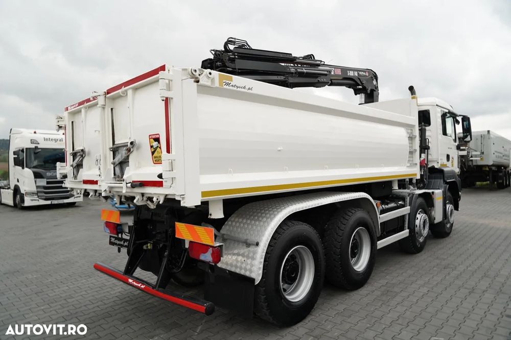 MAN TGS 35.420 / 8x4 / BASCULĂ CU DOUĂ LATE / HIDRODECKER / BORDMATIC + HDS HIAB 148 B-3 / Rază de acțiune 10 m / / GRAPPLE / NAVI - 9