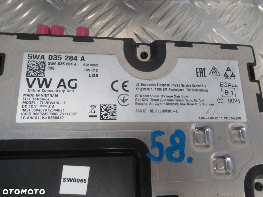 MODUŁ STEROWNIK ONLINE VW SKODA SEAT 5WA035284A - 5
