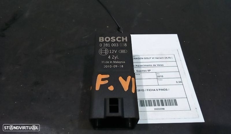 Relé De Aquecimento De Velas Volkswagen Golf Vi Variant (Aj5) - 1