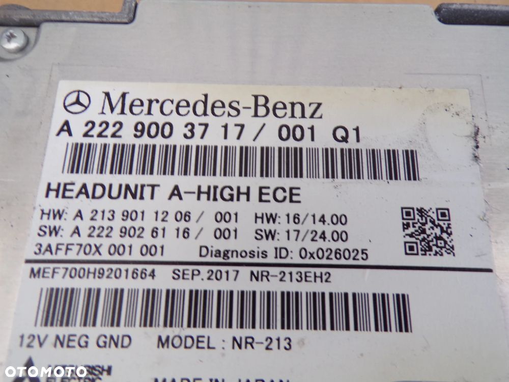 RADIO MODUŁ NAWIGACJI MERCEDES W222 S KLASA A2229003717 - 2