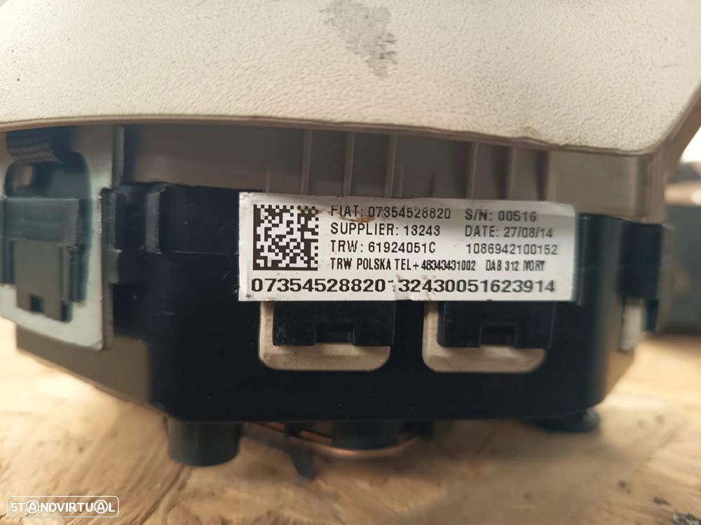 Airbag volante Fiat 500 Ano 2012 Ref: 07354528820 - 6
