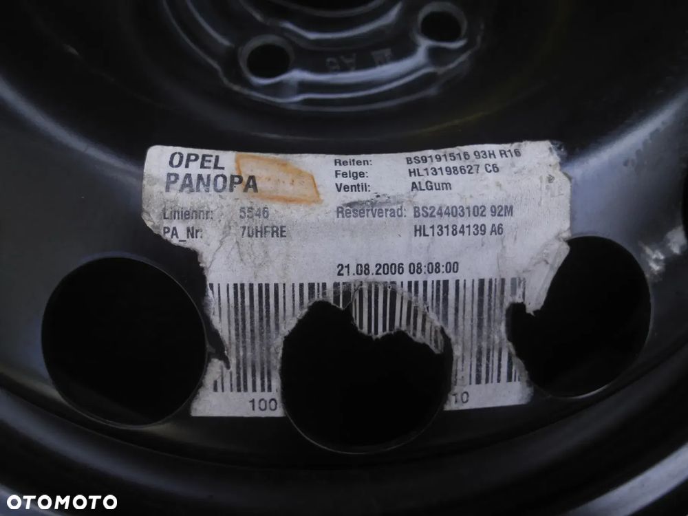 OPEL ORYGINALNE KOŁO R16 5X110 DOJAZDOWE DOJAZDÓWKA 16" FIRESTONE 115/70 VECTRA C ASTRA H - 4