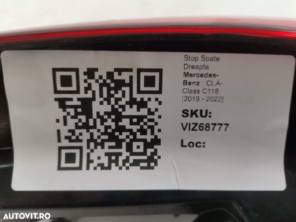 Stop Spate Dreapta Mercedes-Benz CLA-Class C118 2019 2020 2021 2022 Or - 8