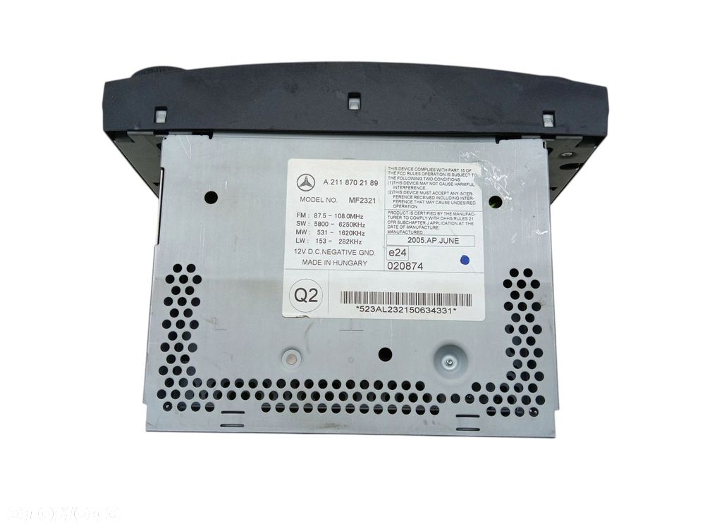 RADIO MERCEDES E W211 (2002-2006) 2.2 CDI 150KM A2118702189 - 6