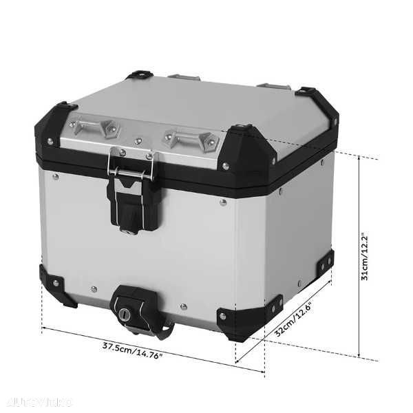 Top Case cutie Aluminiu 38L BMW R1200GS R1250GS F850GS A2125 ARGINTIE - 5