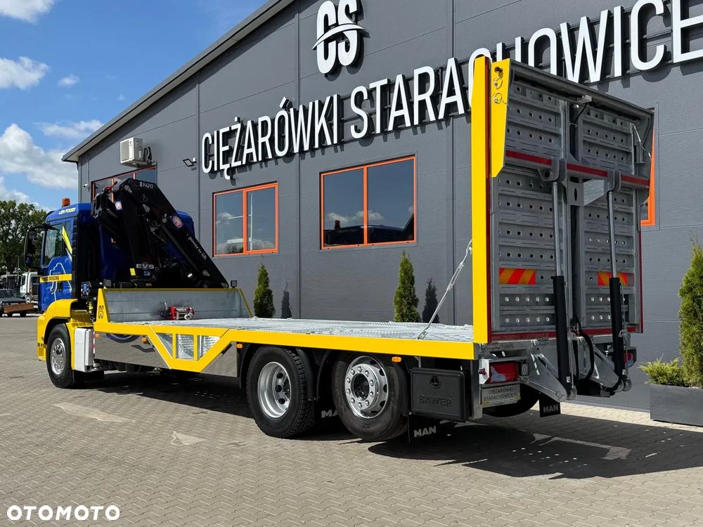 MAN MAN TGS TGX 26.360 E5 laweta uniwersalna 10 m + Dźwig HDS HMF 1420 K2 / platforma do przewozu kontenerów / pomoc drogowa / platforma / kran krane dzwig hds żuraw - 3