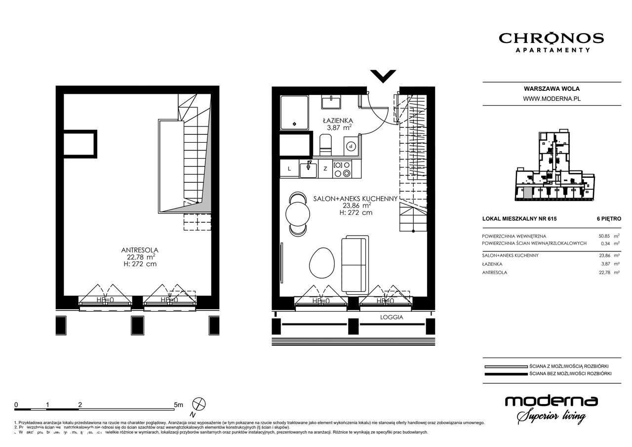 2-pokojowy apartament 50m2 + loggia Bezpośrednio - Pełny obrazek: 2/23