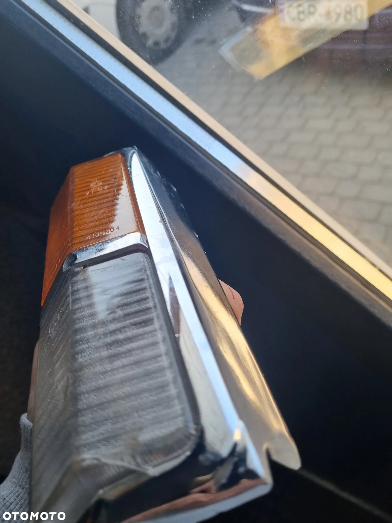 Lampy przód kierunkowskazy chrom stary typ Fiat 125p komplet - 4