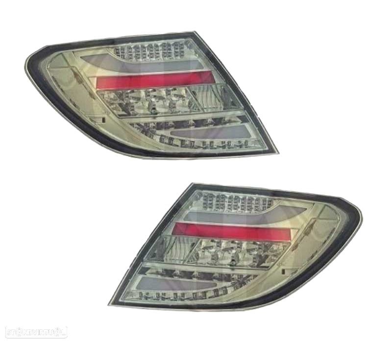 PILOTOS MERCEDES CLASSE C W204 07-11 LED FUNDO CROMADO ESCURECIDO - 1