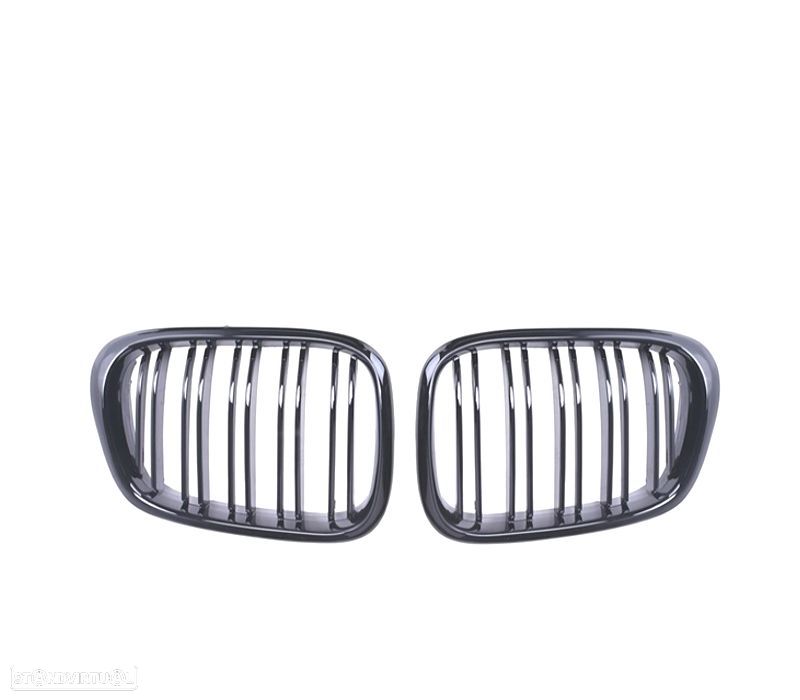 GRELHA DUPLA BMW E39 95-03 PRETO BRILHANTE - 2
