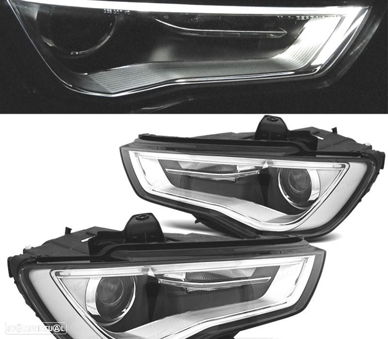 FARÓIS LED TUBE LIGHT AUDI A3 8V 12-16 PRETO - 1