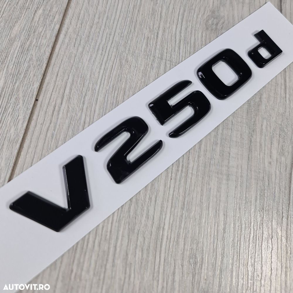 Emblema-Sigla-Logo-Mercedes-V250d-V300d-Neagra-Lucios-Black - 3