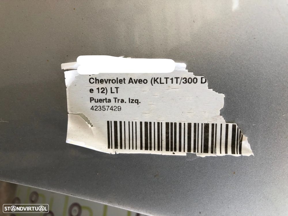 Porta Traseira Esquerda CHEVROLET AVEO Saloon (T300) Ref. 42357429 - NO. 200007 - 3