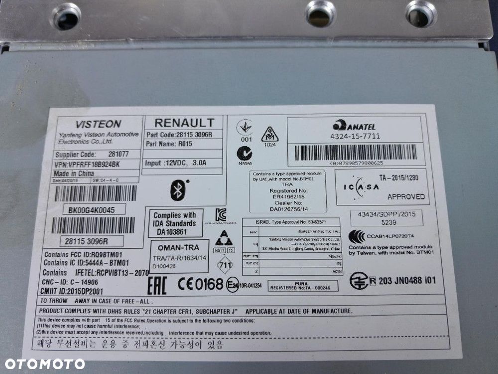 RENAULT MEGANE IV RADIO 281153096R - 3