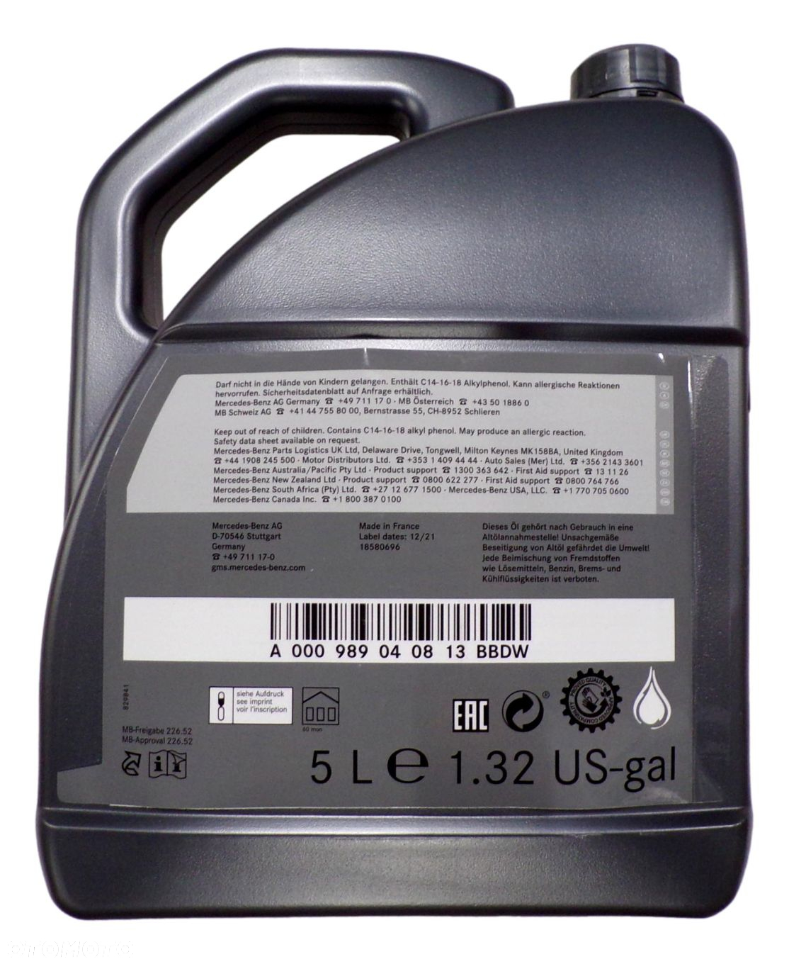 MERCEDES Olej silnikowy 226.52 5W30 5 Litr - 2