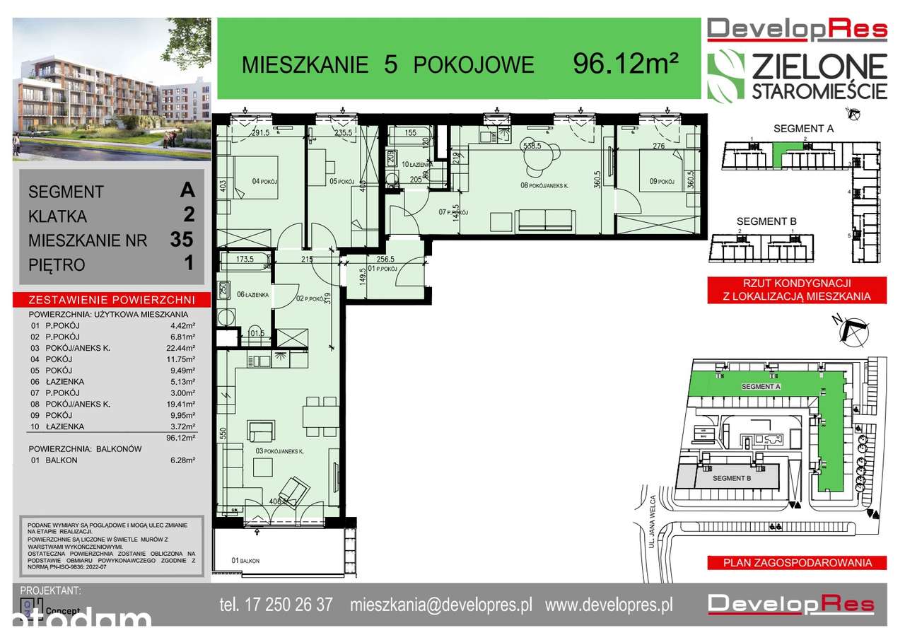 Dla inwestora - 5 pokoi| 96,12 m² | Zielone Staromieście A-35|