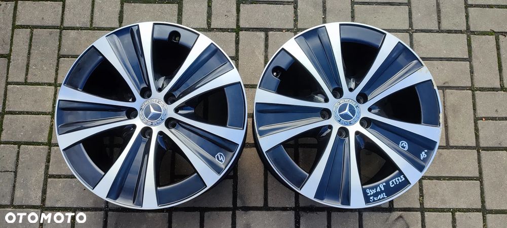 FELGI ALUMINIOWE STOPNIOWANE 5x112 2x 8Jx18 CALI ET43 2x 9Jx 18 CALI ET 52,5 fi 66,6 MERCEDES E CLS GLK GLS 4 SZTUKI KOMPLET - 9