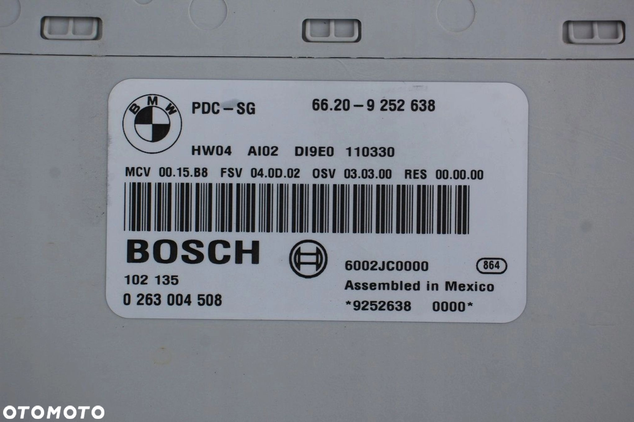 Moduł sterownik PDC BMW E8X E9X X1 X3 9252638 PDC-SG HW04 - 2