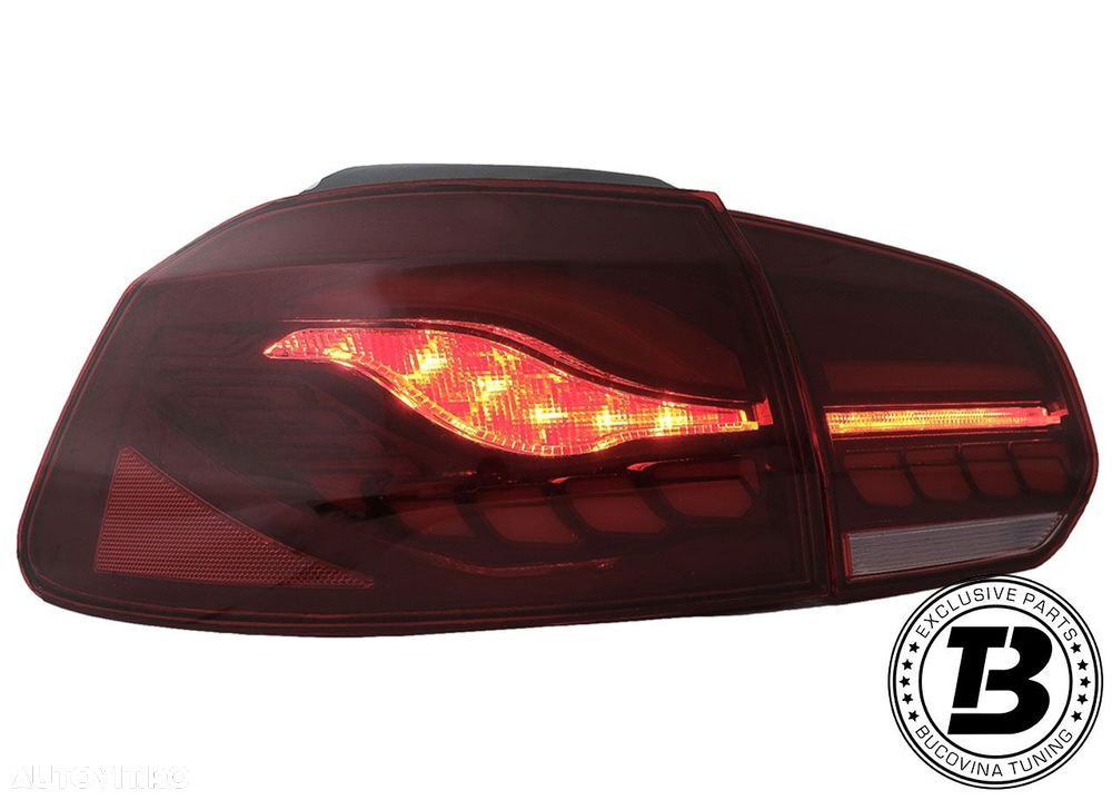 Stopuri Full LED compatibile cu VW Golf 6 VI Red Smoke Design - 11