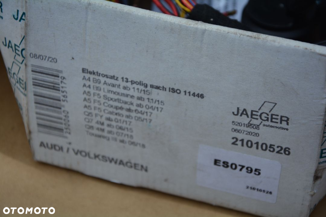 Audi A4 B9 / A5  F5/ Q5 / Q7  wiązka haka bez modułu Jaeger - 2