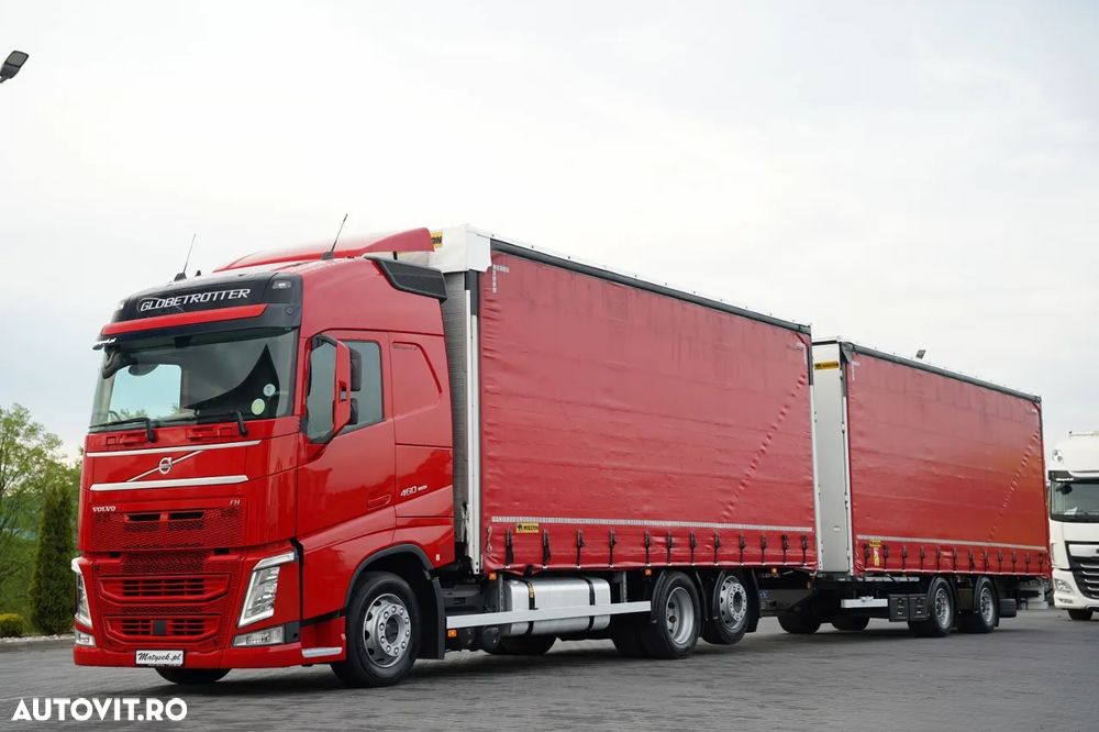 Volvo FH 460 / COMBINAȚIE TANDEM / 120 M3 / TRANSITION / I-SAVE / I-PARK COOL / DIRECȚIE CU RIDICARE AXLE / WIELTON / CORTINĂ ARMATĂ - 6