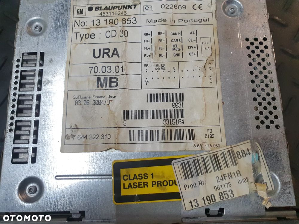 RADIO OPEL CORSA C 00-09 13190853 RADIO SAMOCHODOWE  POSIADAM 2 SZT  DEMONTAŻ - 9