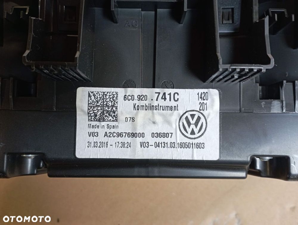 VW POLO 6C 1.4 TDI LICZNIK PRĘDKOŚCIOMIERZ ZEGARY 6C0920741C EUROPA - 5