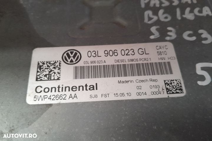 CALCULATOR MOTOR ECU 03L906023GL 03L906023GL Volkswagen VW Passat B6 - 2