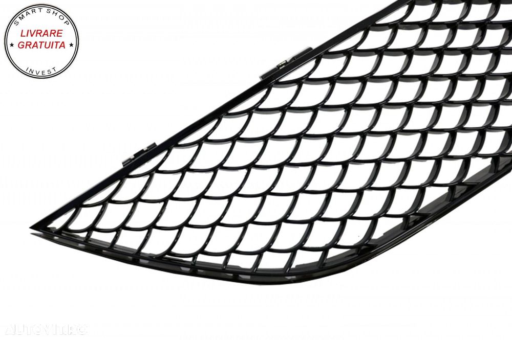 Ansamblu de Grile Bara Fata Mercedes W222 S-Class (2013-2017) S63 Design Negru Luc- livrare gratuita - 7