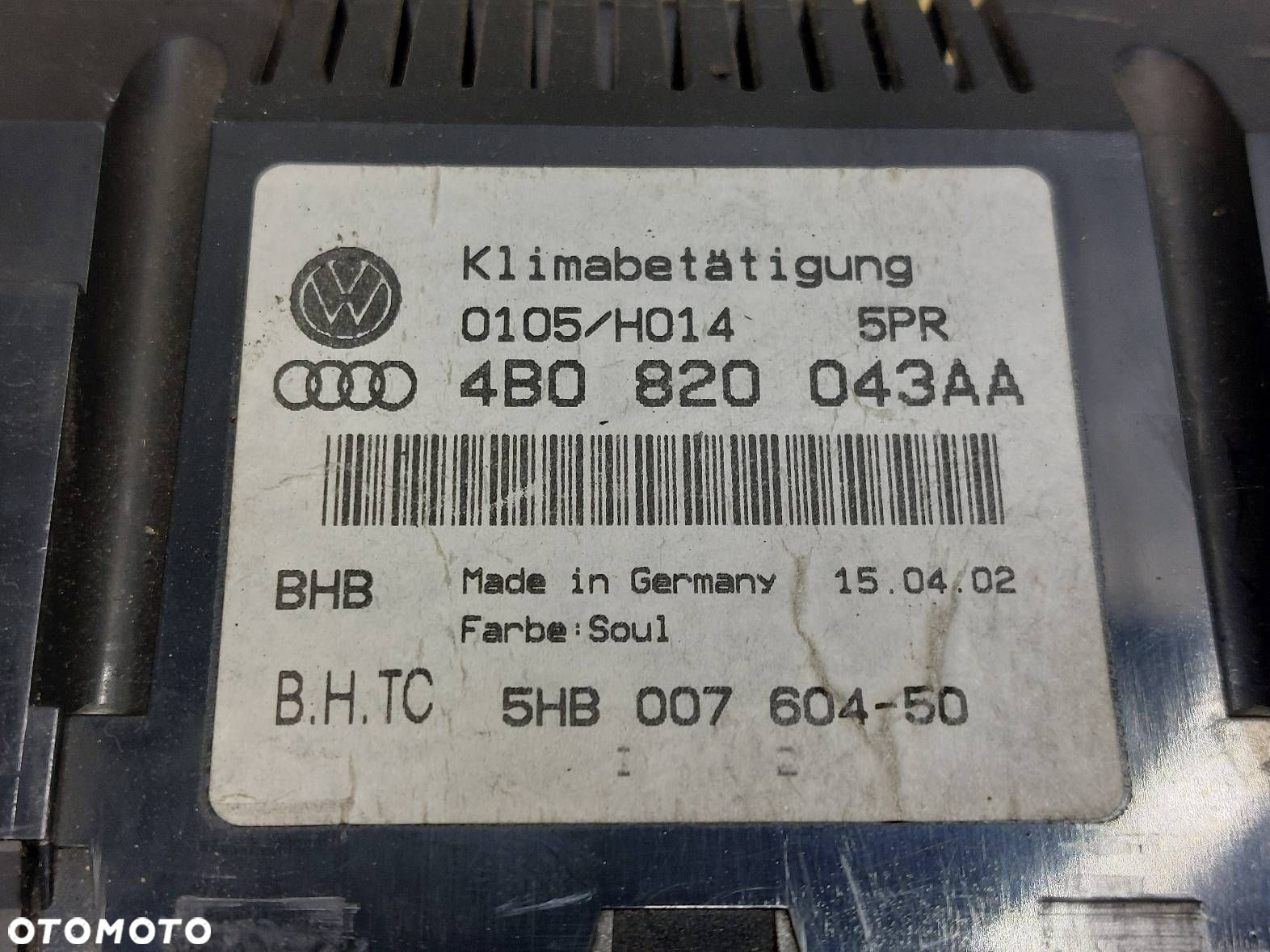 PANEL NAWIEWU AUDI A6 C5 4B0820043AA - 4