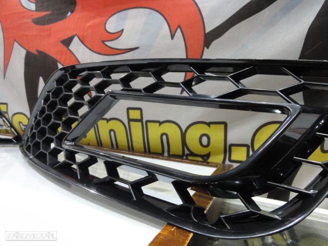 Grelhas faróis nevoeiro Audi A4 B8 11-15 RS LOOK preto brilhante - 10