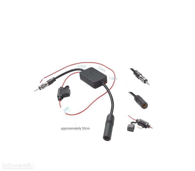 AMPLIFICADOR DE SINAL DE RADIO AM FM COM CONECTOR UNIVERSAL - 1