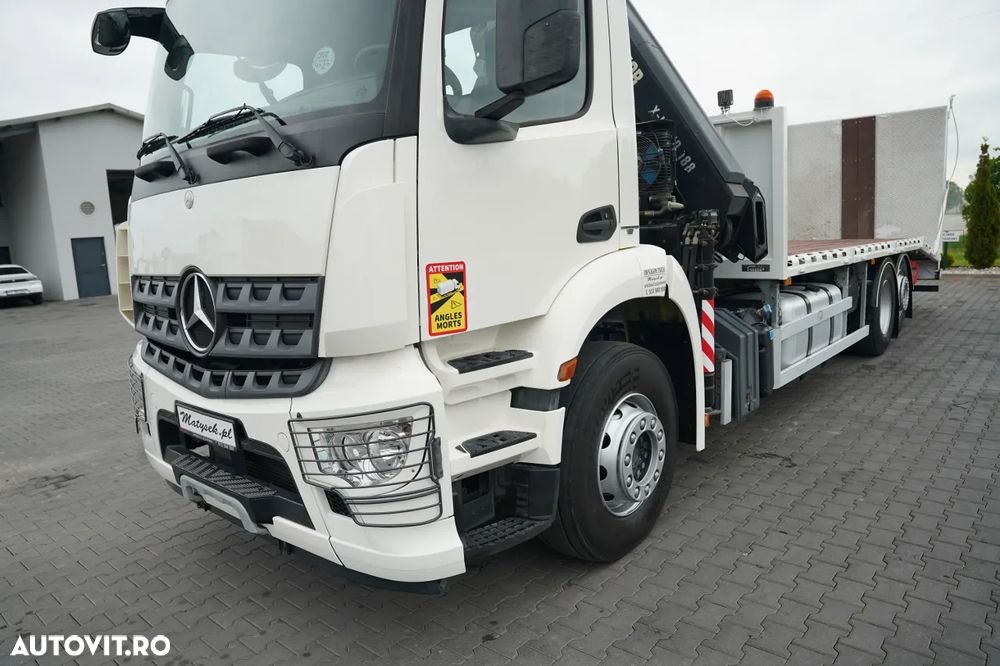 Mercedes-Benz AROCS 2533/ 6X2 / REMORCA AUTO + HIAB 188 B-2 HGV / COMANDE HIDRAULICE / TROLIU / PUNȚĂ RIDICATĂ - 13