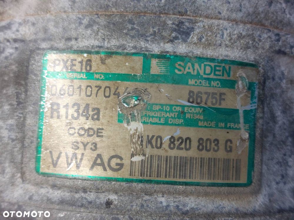 SPRĘŻARKA KOMPRESOR KLIMATYZACJI VOLKSWAGEN TOURAN I 1.9 TDI 1K0820803G - 2