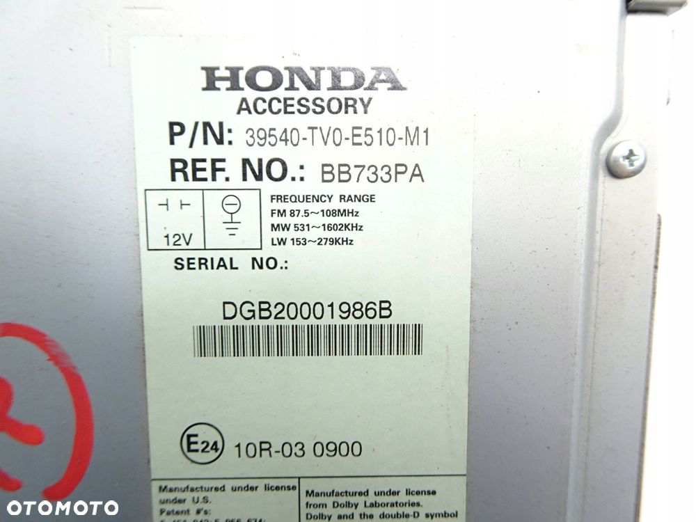 radio cd honda civic ix 39540tv0e510m1 - 7
