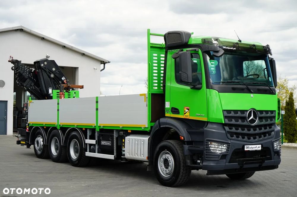 Mercedes-Benz AROCS 3240 / 8x4 / SKRZYNIOWY- 7 M / + HDS HIAB X-HIPRO 302 /  MAX 9 200 KG / 21 M  WYSÓW /  TRIDEM / PILOT / ROTATOR / WIDŁY / OŚ PODNOSZONA / EURO 6 - 14