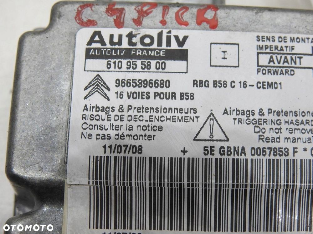 SENSOR AIR BAG AIRBAG CITROEN C4 PICASSO I - 9