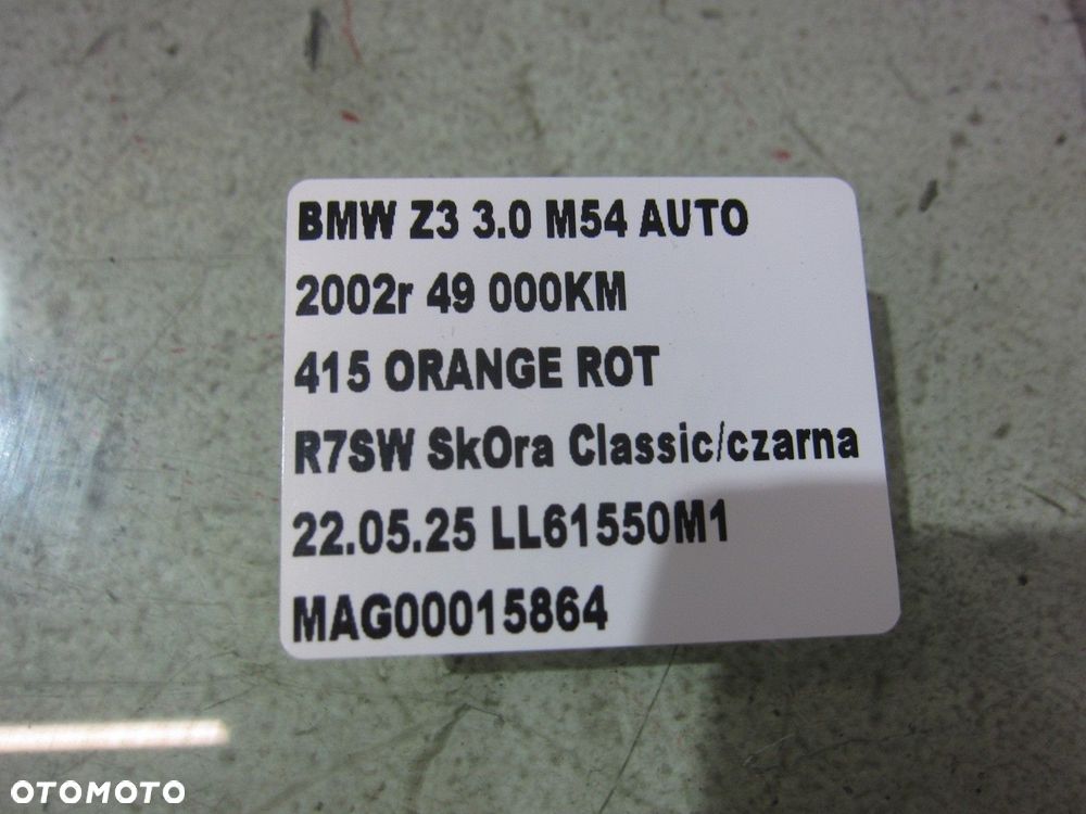 BMW Z3 E36 SZYBA DRZWI LEWA PRZEDNIA LEWY PRZÓD 51328397627 8397627 - 8