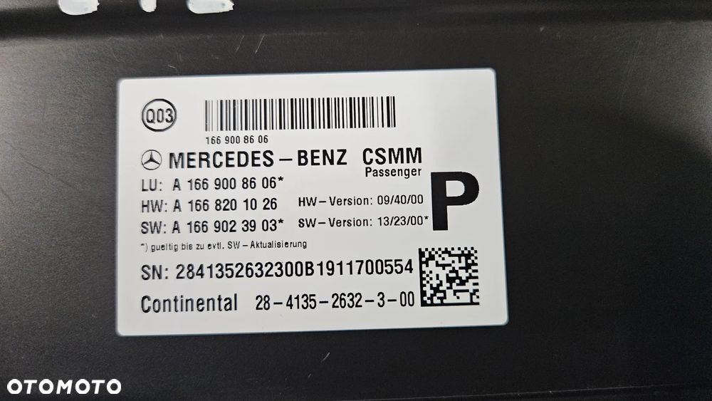 Mercedes GLE 292 ML 166 Sterownik fotela prawego Moduł fotela przód prawy A1669008606 - 2