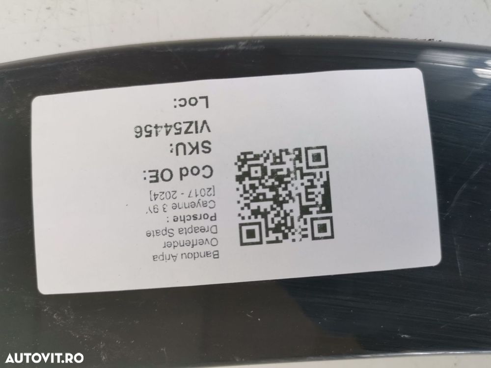 Bandou Aripa Overfender Dreapta Spate Porsche  Cayenne Coupe 1 2019 20 - 8