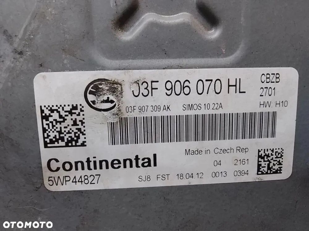 Skoda Fabia II 1.2 TSI Komputer Sterownik Silnika 03F906070HL - 2