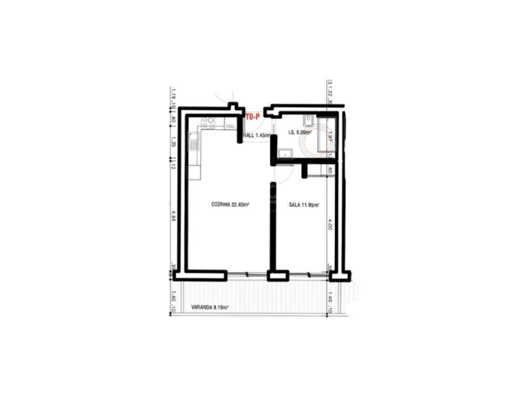 Apartamento T0+1 - Edifício Mares - Fração P - Grande imagem: 2/7