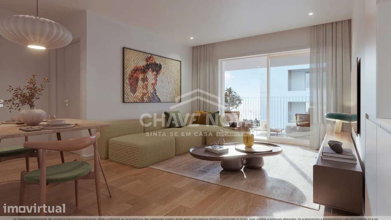 Apartamento T1 Novo com Varanda, Garagem e Arrumo | Condomínio Fechado - Grande imagem: 2/11