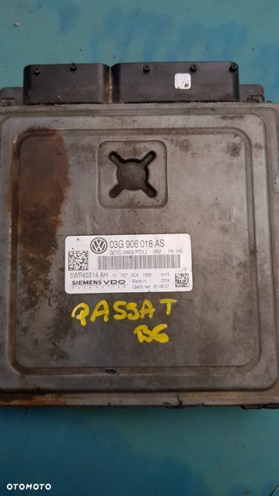 KOMPUTER STEROWNIK SILNIKA PASSAT B6 170KM 03G906018AS AUDI 2.0 TDI 03G906016FF 0281011905 OCTAVIA 1.9 TDI 03G906021LB 0281013238 - 1